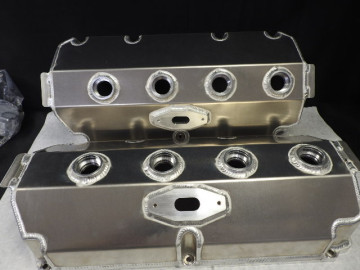 WILLIAMS  HEMI  PLAIN  - 7 BOLT  FABRICATED BILLET RAIL VALVE COVERS   USA  FAT HEAD   MUSCLE HEAD